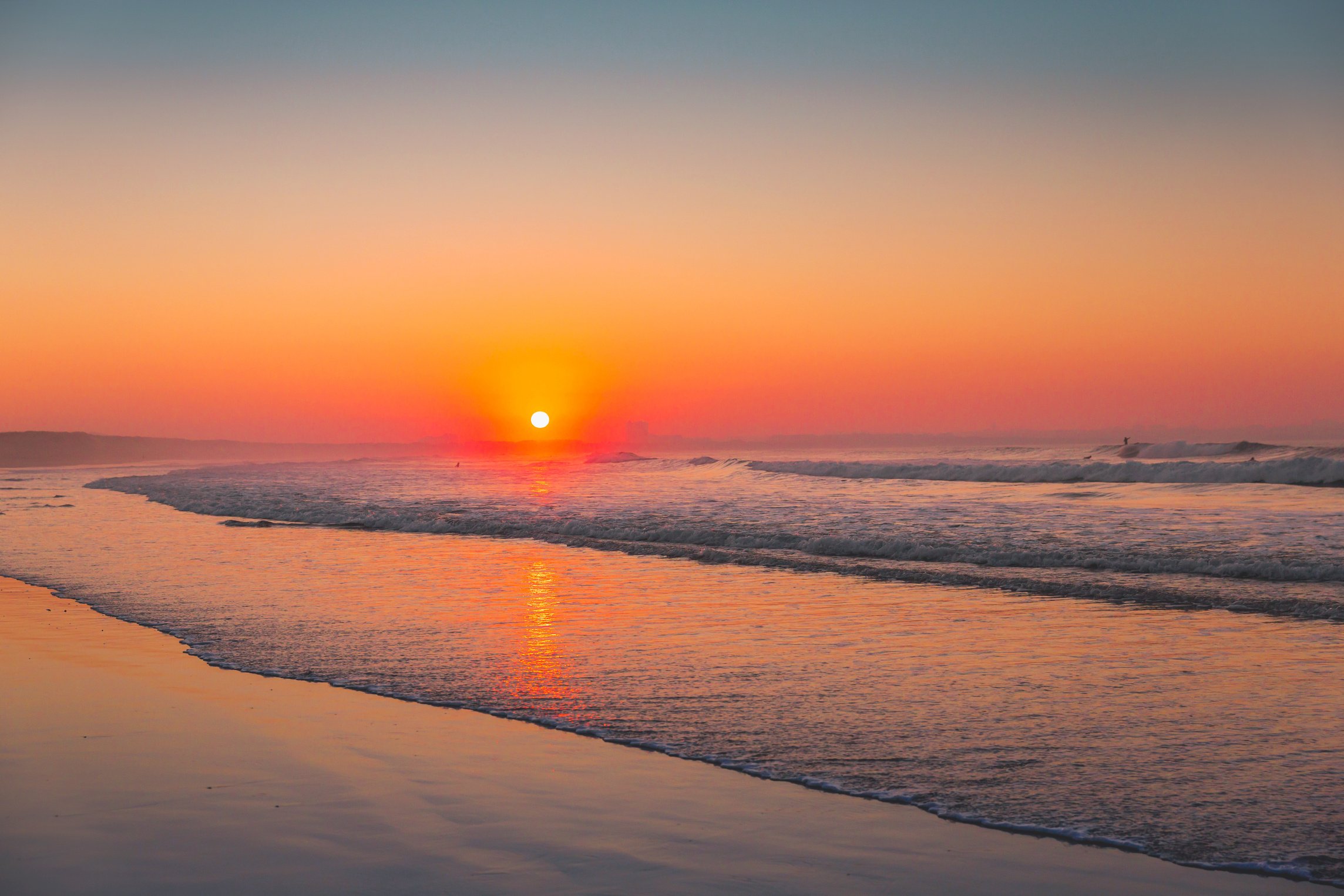 Beautiful Orange Sunset at the Beach